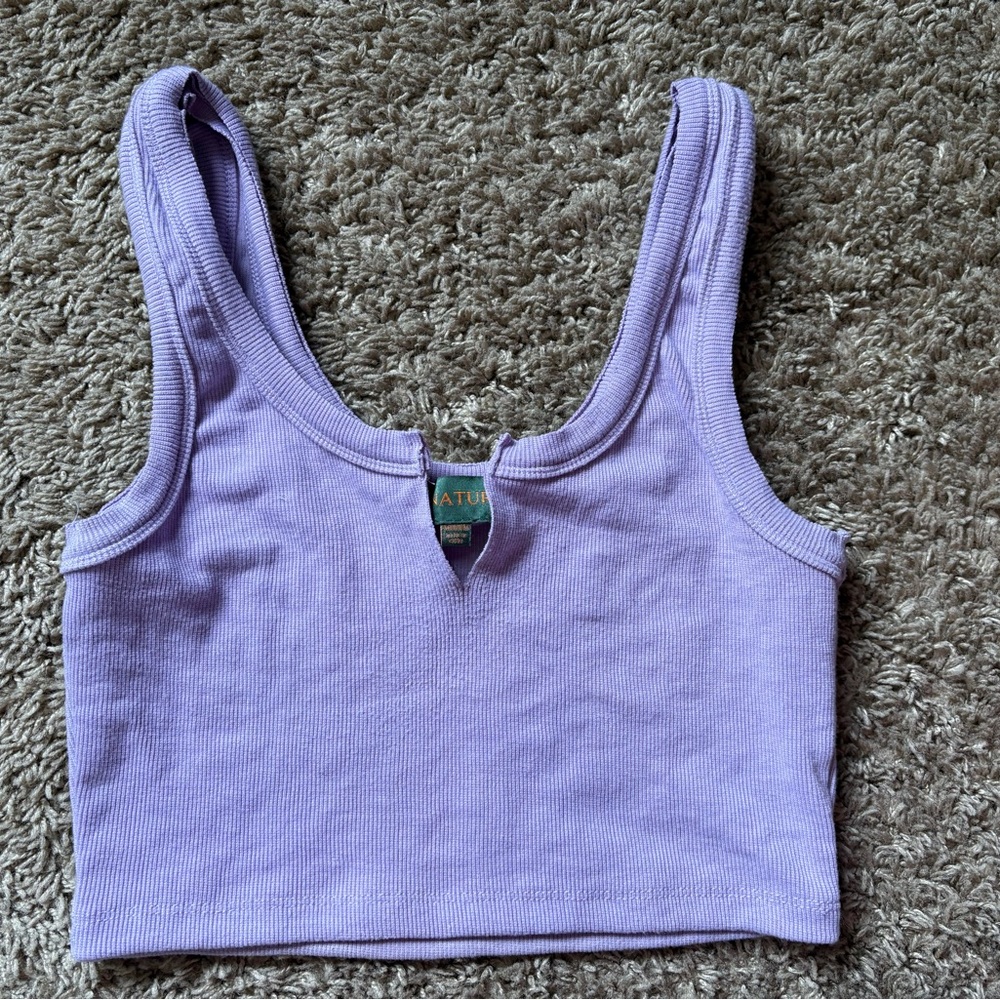 Signature8 Lilac Ribbed Crop Top